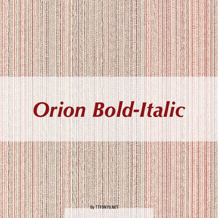 Orion Bold-Italic example